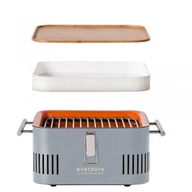 Everdure By Heston Blumenthal CUBE 17-Inch Portable Charcoal Grill - Stone - HBCUBESUS New
