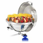 Magma Party Size Marine Kettle 3 Combination Stove & Gas Grill on Round Rail Mount New