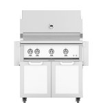 Hestan 36-Inch Propane Gas Grill W/ Rotisserie On Double Door Tower Cart - Froth - GABR36-LP-WH New