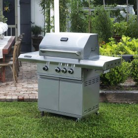 Victory 3-Burner Propane Gas Grill With Infrared Side Burner - BBQ-VCT3BSB-LP New