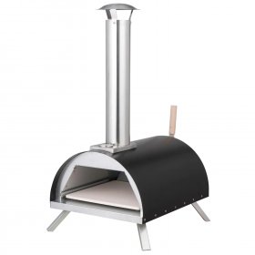 WPPO Le Peppe Portable Black Wood Fired Pizza Oven with Peel - WKE-01BLCK New