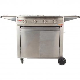 BeefEater Signature Premium 32-Inch 4-Burner Propane Gas Grill On Cabinet Trolley Cart W/ Shelves New