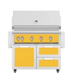 Hestan 42-Inch Propane Gas Grill W/ Rotisserie On Double Drawer & Door Tower Cart - Sol - GABR42-LP-YW New