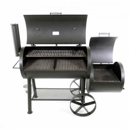 Texas Original Pits Luling Loaded 20x42x22 Single Lid Offset Smoker W/ Counter Weight - GFB-204222-XSL New