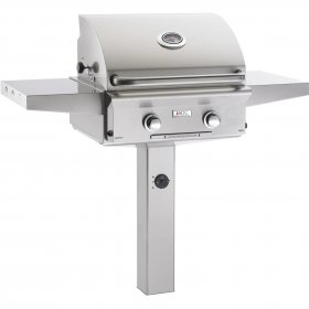 American Outdoor Grill L-Series 24-Inch 2-Burner Propane Gas Grill On In-Ground Post - 24PGL-00SP New