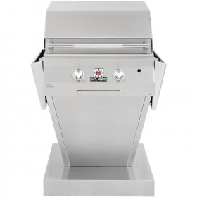 Solaire 27 Inch Deluxe InfraVection Propane Gas Grill On Angular Pedestal Base - SOL-IRBQ-27GVIXL-PED-LP New