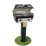 Broilmaster R3BN Infrared Combination Natural Gas Grill On Black In-Ground Post New