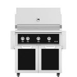 Hestan 36-Inch Propane Gas Grill W/ Rotisserie On Double Door Tower Cart - Stealth - GABR36-LP-BK New