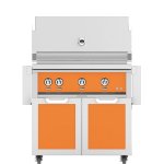 Hestan 36-Inch Propane Gas Grill W/ Rotisserie On Double Door Tower Cart - Citra - GABR36-LP-OR New