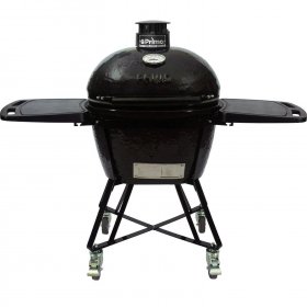 Primo All-In-One Oval Large 300 Ceramic Kamado Grill With Cradle, Side Shelves, And Stainless Steel Grates - PGCLGC (2021) New