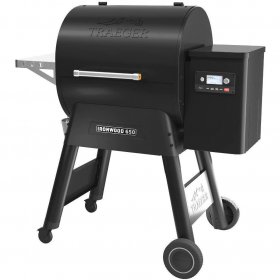Traeger Ironwood 650 Wi-Fi Controlled Wood Pellet Grill W/ WiFIRE, Pellet Sensor, Front Shelf & Grill Cover - TFB65BLF + BAC362 + BAC505 New