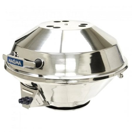 Magma Party Size Marine Kettle 3 Combination Stove & Gas Grill on Round Rail Mount New