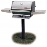 MHP TJK2 Natural Gas Grill With Stainless Grids On In-Ground Post New