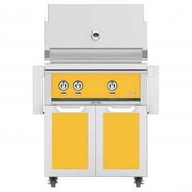 Hestan 30-Inch Natural Gas Grill W/ All Infrared Burners & Rotisserie On Double Door Tower Cart - Sol - GSBR30-NG-YW New