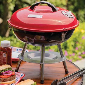 Cuisinart 14-Inch Portable Tabletop Charcoal Grill - Red - CCG-190RB New