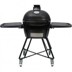 Primo All-In-One Oval Junior 200 Ceramic Kamado Grill With Cradle, Side Shelves And Stainless Steel Grates - PGCJRC (2021) New