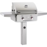American Outdoor Grill T-Series 24-Inch 2-Burner Propane Gas Grill On In-Ground Post - 24PGT-00SP New