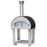 Bella Grande 32-Inch Outdoor Wood Fired Pizza Oven On Cart - Black - BEGS32B New