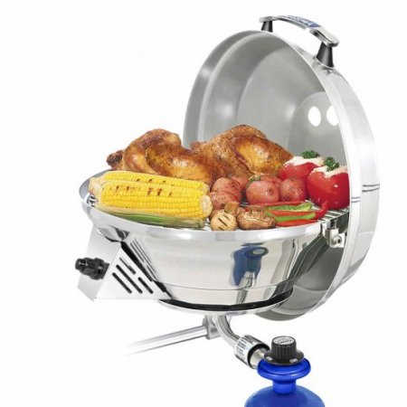 Magma Original Size Marine Kettle 3 Combination Stove & Gas Grill on Round Rail Mount New