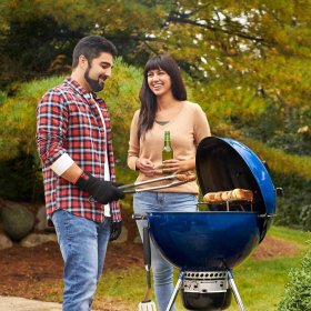 Weber Master Touch 22-Inch Charcoal Grill With Gourmet BBQ System Cooking Grate - Deep Ocean Blue - 14516001 New