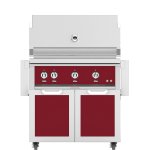 Hestan 36-Inch Propane Gas Grill W/ Rotisserie On Double Door Tower Cart - Tin Roof - GABR36-LP-BG New