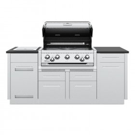 Broil King Imperial S 590i 5-Burner Natural Gas Grill Center With Rotisserie, & Side Burner - Stainless Steel - 896847 New