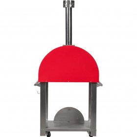 Bella Medio 28-Inch Outdoor Wood-Fired Pizza Oven On Cart - Red - BEMS28R New
