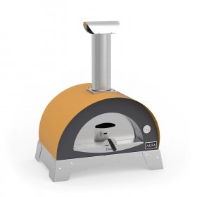 Alfa Ciao 27-Inch Outdoor Countertop Wood-Fired Pizza Oven - Yellow - FXCM-LGIA-T-V2 New