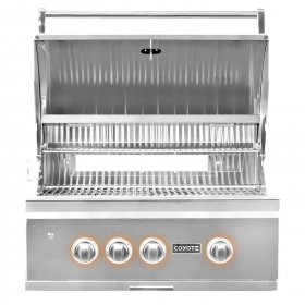 Coyote S-Series 30-Inch 3-Burner Built-In Propane Gas Grill With RapidSear Infrared Burner & Rotisserie - C2SL30LP New