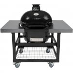 Primo Oval Large 300 Ceramic Kamado Grill On Steel Cart With Stainless Side Tables And Stainless Steel Grates - PGCLGH (2021) New