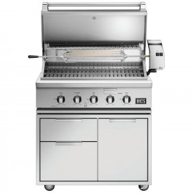 DCS Series 7 Traditional 36-Inch Propane Gas Grill With Rotisserie On DCS CAD Cart - BH1-36R-L New