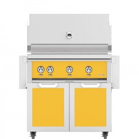 Hestan 36-Inch Propane Gas Grill W/ Rotisserie On Double Door Tower Cart - Sol - GABR36-LP-YW New