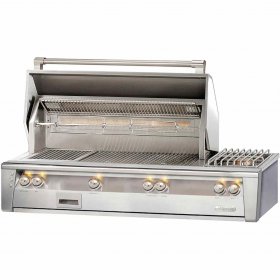 Alfresco ALXE 56-Inch Built-In Propane Gas Deluxe Grill With Sear Zone, Rotisserie, And Side Burner - ALXE-56SZ-LP New