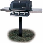 MHP Tri-Burn W3G4DD Natural Gas Grill With SearMagic Grids On In-Ground Post New