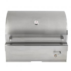Turbo 32-Inch Built-In Stainless Steel Charcoal Grill With Adjustable Charcoal Tray - 32CHARCOALG New