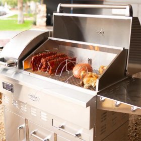 Louisiana Grills Estate Series 860 sq in 304 Stainless Steel Pellet Grill w/ Full Lower Cabinet- LG ESTATE 860C New