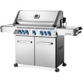 Napoleon Prestige 665 Propane Gas Grill with Infrared Rear Burner and Infrared Side Burner and Rotisserie Kit - P665RSIBPSS New
