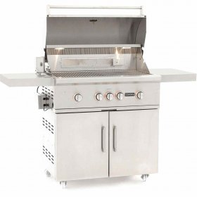 Coyote S-Series 36-Inch 4-Burner Propane Gas Grill With RapidSear Infrared Burner & Rotisserie - C2SL36LP + C1S36CT New