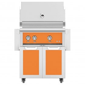 Hestan 30-Inch Propane Gas Grill W/ Rotisserie On Double Door Tower Cart - Citra - GABR30-LP-OR New