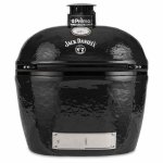 Primo Jack Daniels Edition Oval XL 400 Ceramic Kamado Grill On Curved Cypress Table With Stainless Steel Grates - PGCXLHJ (2021) New