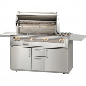 Alfresco ALXE 56-Inch Natural Gas Deluxe Grill With Sear Zone, Rotisserie, And Side Burner - ALXE-56SZC-NG New