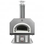Chicago Brick Oven CBO-750 Built-In Countertop Hybrid Residential Outdoor Pizza Oven - Natural Gas - Silver - CBO-O-CT-750-HYB-NG-SV-R-3K New