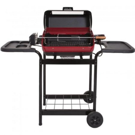 Americana by Meco 1500 Watt Electric Grill With Rotisserie, Easy View Window And Plastic Side Trays - 9359U8.181 New