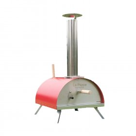 WPPO Le Peppe Portable Red Wood Fired Pizza Oven with Peel - WKE-01-RED New