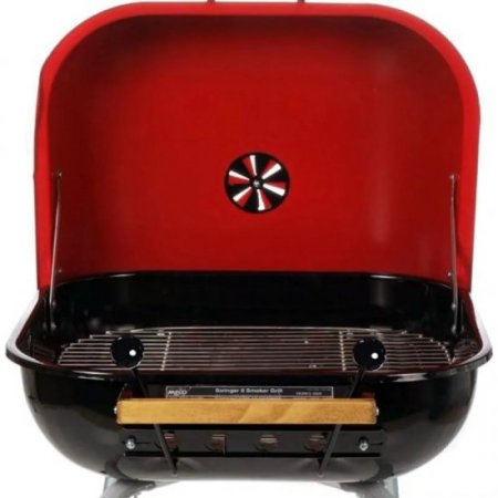 Americana by Meco Charcoal BBQ Grill With Wheels - Red - 4100 New