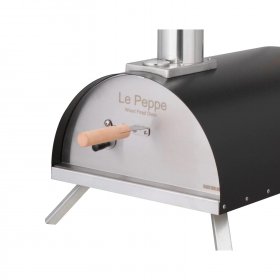 WPPO Le Peppe Portable Black Wood Fired Pizza Oven with Peel - WKE-01BLCK New