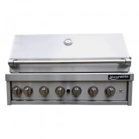 Grand Turbo 40-Inch 6-Burner Built-In Propane Gas Grill With Two Infrared Sear Burners & Rotisserie - B4019BLP New