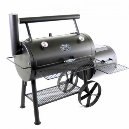 Texas Original Pits Luling Loaded 20x42x22 Single Lid Offset Smoker W/ Counter Weight - GFB-204222-XSL New