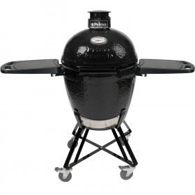 Primo All-In-One Large Round Ceramic Kamado Grill With Cradle & Side Shelves - PGCRC (2021) New