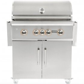 Coyote S-Series 36-Inch 4-Burner Propane Gas Grill With RapidSear Infrared Burner & Rotisserie - C2SL36LP + C1S36CT New